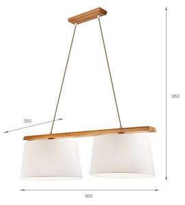 Lustr na lanku AIDA 2xE27/60W/230V pr. 35 cm dub
