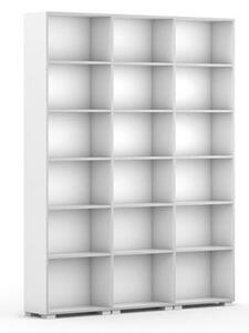 Knihovna SILVER LINE, bílá, 3 sloupce, 2230 x 1800 x 400 mm