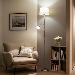 Brilagi - Stojací lampa CERIA 1xE27/100W/230V + 1xE14/25W matný chrom/béžová
