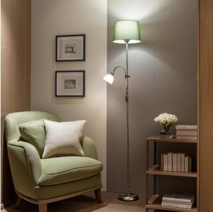 Brilagi - Stojací lampa CERIA 1xE27/100W/230V + 1xE14/25W matný chrom/zelená