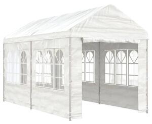 Altán se střechou bílý 4,46 x 2,28 x 2,69 m polyethylen