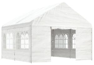 Altán se střechou bílý 4,46 x 4,08 x 3,22 m polyethylen