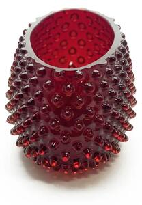Sklárna Častolovice - Váza - Mísa lodička velká - Ananas - Hobnail - granát