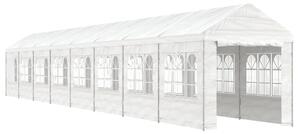 Altán se střechou bílý 17,84 x 2,28 x 2,69 m polyethylen