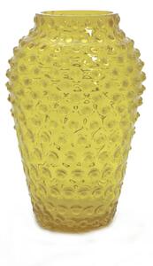 Sklárna Častolovice - Váza 21cm – Hobnail – Ananas – žlutá