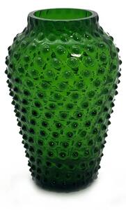Sklárna Častolovice - Váza 21cm – Hobnail – Ananas – tmavá zelená