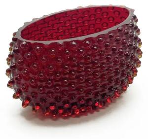 Sklárna Častolovice - Váza - Mísa lodička velká - Ananas - Hobnail - granát