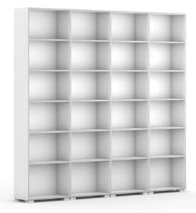 Knihovna SILVER LINE, 4 sloupce, 2230 x 2400 x 400 mm, bílá