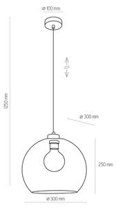 TK-LIGHTING Závěsné moderní svítidlo na lanku CUBUS, 1xE27, 60W, koule, jantarové 2064