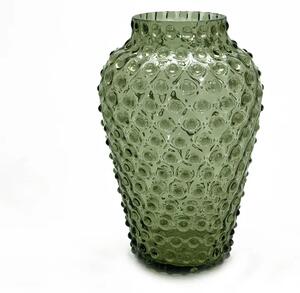 Sklárna Častolovice - Váza 21cm – Hobnail – Ananas – lesní zelená