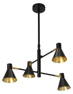 Candellux Černo-zlatý závěsný lustr Less pro žárovku 4x E14 34-72689