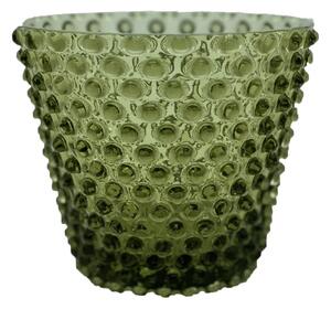 Sklárna Častolovice - Váza, Svícen,Květináč,Mísa 16cm - Hobnail – Ananas – lesní zelená