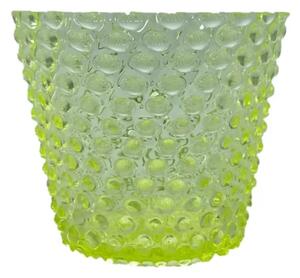 Sklárna Častolovice - Váza,Svícen,Květináč,Mísa 16cm - Hobnail - Ananas -uranová žluť