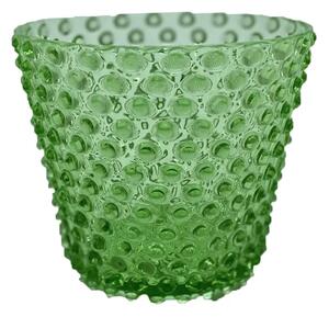 Sklárna Častolovice - Váza, Svícen, Květináč, Mísa 16cm - Hobnail – Ananas – sv. zelená