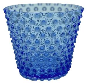Sklárna Častolovice - Váza, Svícen, Květináč, Mísa 16cm - Hobnail – Ananas – sv. modrá
