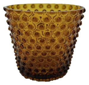 Sklárna Častolovice - Váza, Svícen, Květináč, Mísa 16cm - Hobnail – Ananas – amber