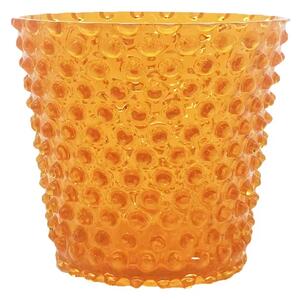 Sklárna Častolovice - Váza, Svícen, Květináč, Mísa 16cm - Hobnail – Ananas – oranžová