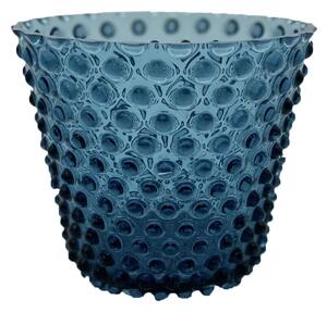 Sklárna Častolovice - Váza, Svícen, Květináč, Mísa 16cm - Hobnail – Ananas – modrý kouř