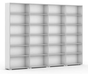 Knihovna SILVER LINE, bílá, 4 sloupce, 2230 x 800 x 400 mm