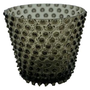 Sklárna Častolovice - Váza, Svícen, Květináč, Mísa 16cm - Hobnail – Ananas – hnědý kouř