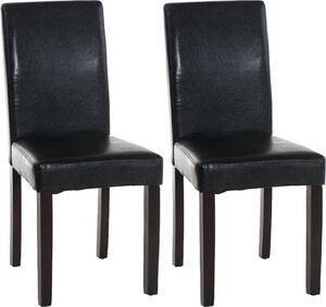 Jídelní židle Inn, nohy tmavě hnědé (SET 2 ks) - Černá