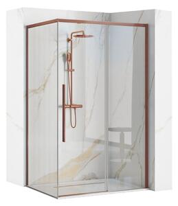 Rea Solar Brush Copper sprchový kout 100x80 cm obdélníkový měděná matný/průhledné sklo REA-K9513