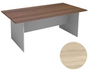 Jednací stůl PRIMO FLEXI, 2000 x 1000 mm, hranatý, bílá / dub přírodní