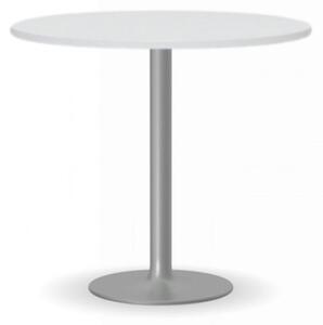 Konferenční stolek FILIP II, průměr 800 mm, šedá podnož, deska bílá