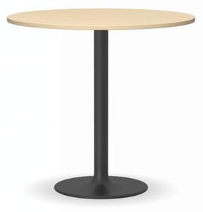 Konferenční stolek FILIP II, průměr 800 mm, černá podnož, deska bříza