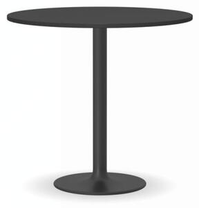 Konferenční stolek FILIP II, průměr 800 mm, černá podnož, deska grafit