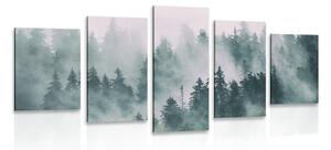 5-dílný obraz hory v mlze Varianta: 100x50