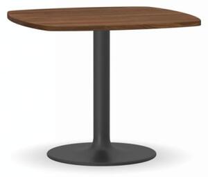 Konferenční stolek ZEUS II, 660x660 mm, černá podnož, deska ořech