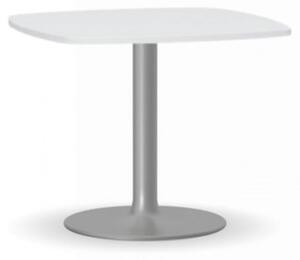 Konferenční stolek ZEUS II, 660x660 mm, šedá podnož, deska bílá