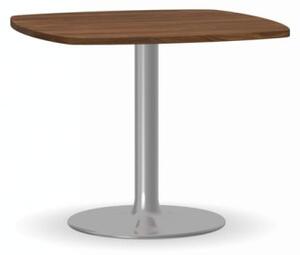 Konferenční stolek ZEUS II, 660x660 mm, chromovaná podnož, deska ořech