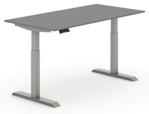 Výškově nastavitelný stůl PRIMO ADAPT, elektrický, 1600 x 800 x 735-1235 mm, grafit, šedá podnož