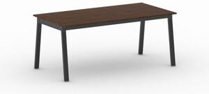 Kancelářský pracovní stůl PRIMO BASIC, černá podnož, 1800 x 900 mm, ořech