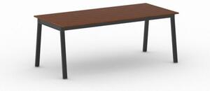 Kancelářský pracovní stůl PRIMO BASIC, černá podnož, 2000 x 900 mm, třešeň
