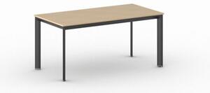 Kancelářský stůl PRIMO INVITATION, černá podnož, 1600 x 800 mm, buk