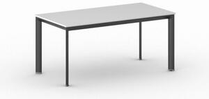 Kancelářský stůl PRIMO INVITATION, černá podnož, 1600 x 800 mm, bílá
