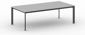 Kancelářský stůl PRIMO INVITATION, černá podnož, 2400 x 1200 mm, šedá