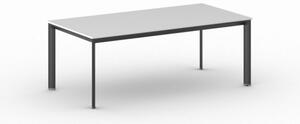 Kancelářský stůl PRIMO INVITATION, černá podnož, 2000 x 1000 mm, bílá