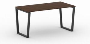 Kancelářský stůl PRIMO IMPRESS, černá podnož, 1600 x 800 mm, ořech