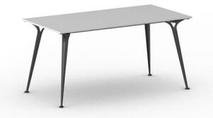 Kancelářský stůl PRIMO ALFA, černá podnož, 1600 x 800 mm, šedá