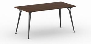 Kancelářský stůl PRIMO ALFA, černá podnož, 1600 x 800 mm, ořech