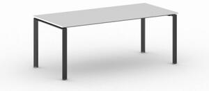 Jednací stůl INFINITY s černou podnoží 2000 x 900 x 750 mm, bílá