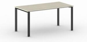 Jednací stůl INFINITY s černou podnoží 1600 x 800 x 750 mm, dub přírodní
