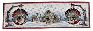 Vánoční gobelínový běhoun na stůl Chenille IT013 40x130 cm Vícebarevná