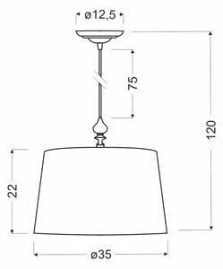 Candellux Černý závěsný lustr Gillenia pro žárovku 1x E27 31-21437