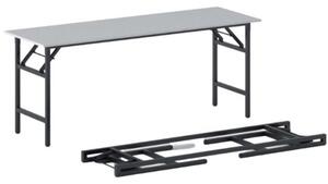 Konferenční stůl FAST READY s černou podnoží 1700 x 500 x 750 mm, šedá