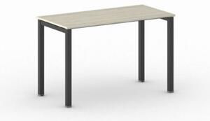 Jednací stůl Square s černou podnoží 1200 x 600 x 750 mm, dub přírodní